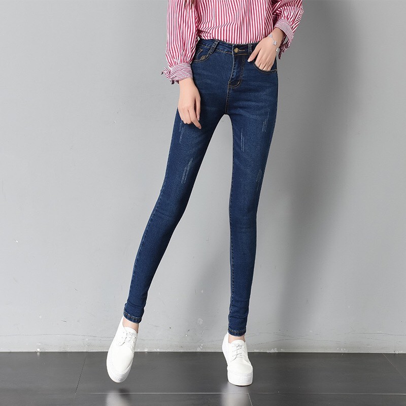 Quần Jeans Nữ Dáng Skinny Quần Bò Nữ Lưng Vừa Co Giãn 40-65Kg