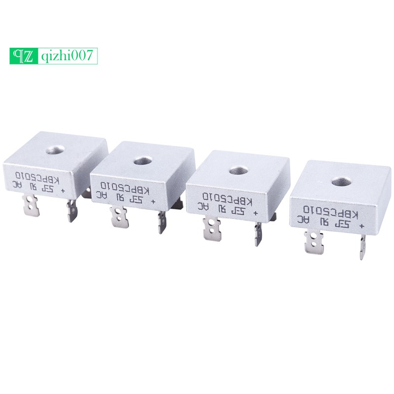 Set 4 điốt qizhi007 cầu chỉnh lưu 1 pha vỏ kim loại 50A 1000V KBPC5010