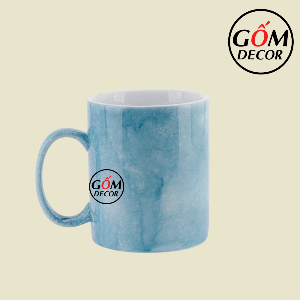 Cốc sứ Bát Tràng cao cấp men vân đá, ly sứ uống nước, trà, cà phê 330ml nhiều màu đẹp