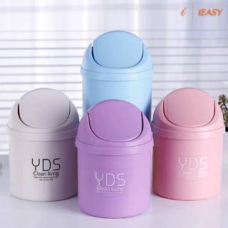 IE❤Mini Chic Small Waste Bin Desktop Garbage Basket Table Roll Swing Lid Trash Can