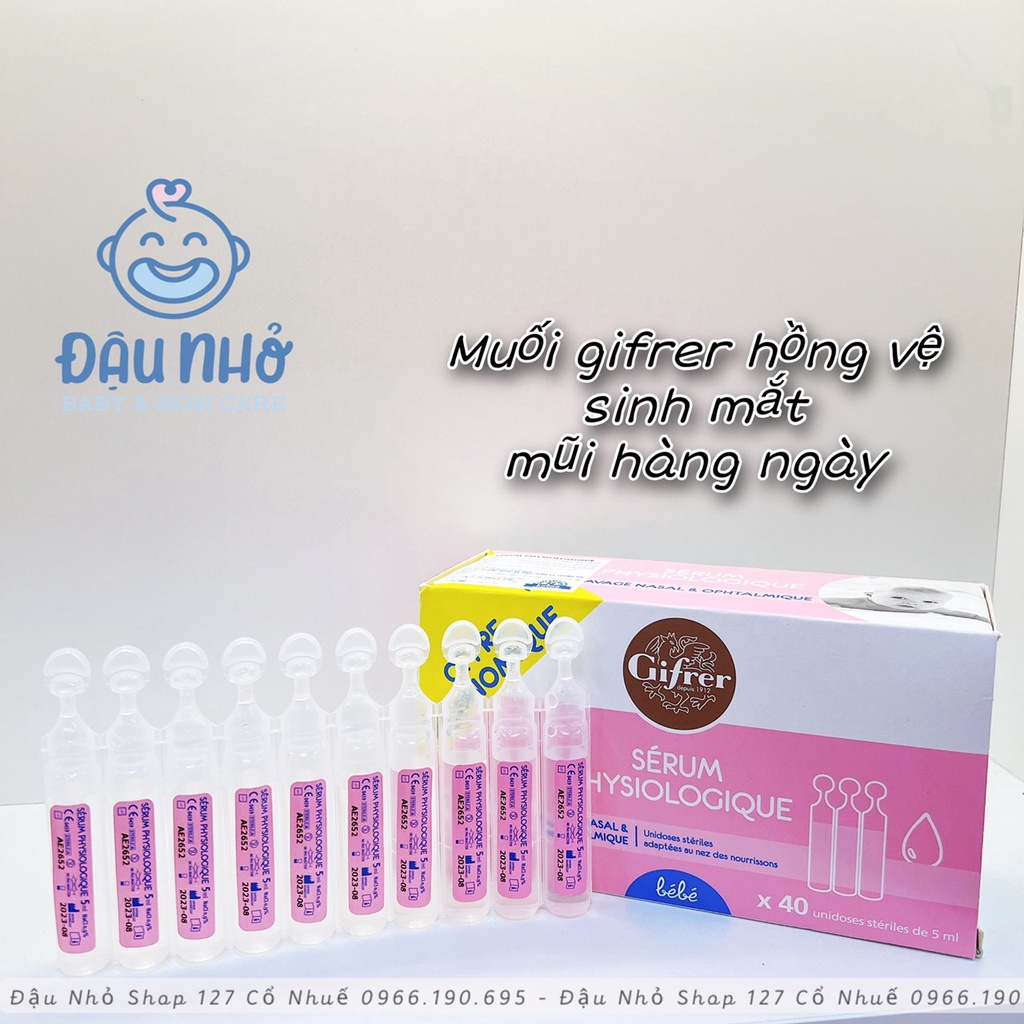 Fysoline - Nước muối sinh lý Pháp Gifrer hộp 20 tép date 2023