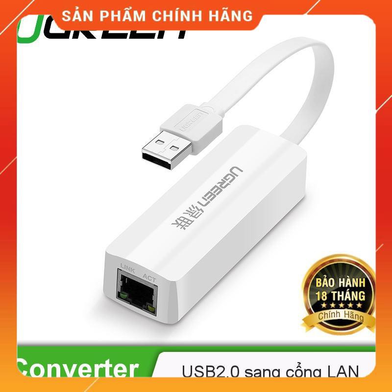 (Có sẵn) Card mạng USB 2.0 sang LAN 10/100 Lan card dây dẹt UGREEN 20268 _Siêu rẻ