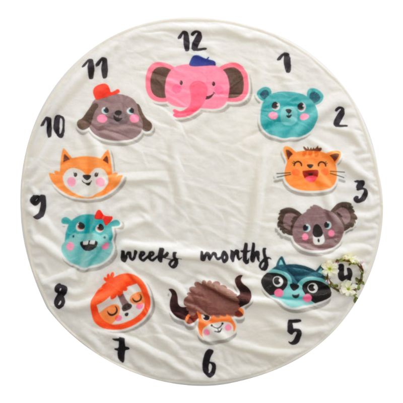 Chăn Hình Tròn Bằng Vải Flannel Mềm Mại Làm Phông Nền Chụp Ảnh Cho Bé Sơ Sinh