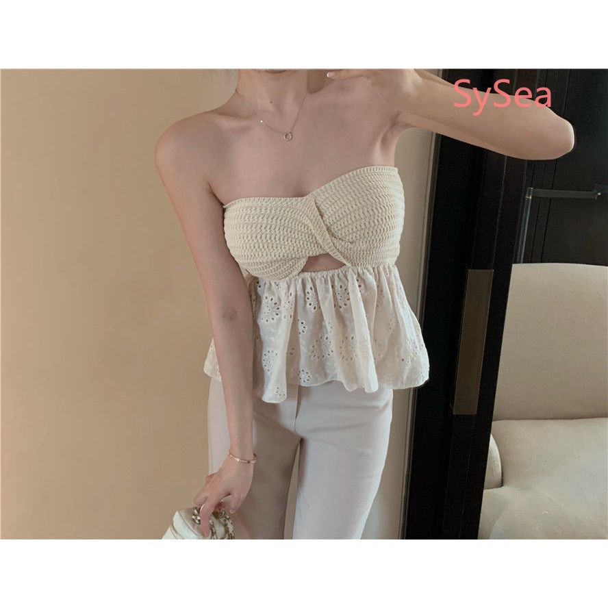 Áo Ống Thiết Kế Lỗ Thắt Nút Thời Trang Hè Quyến Rũ Cho Nữ
