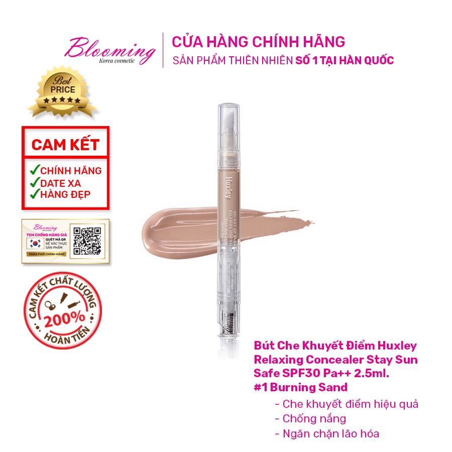 Bút Che Khuyết Điểm Huxley Relaxing Concealer Stay Sun Safe SPF30 Pa++ 2.5ml.2 Desert Sand