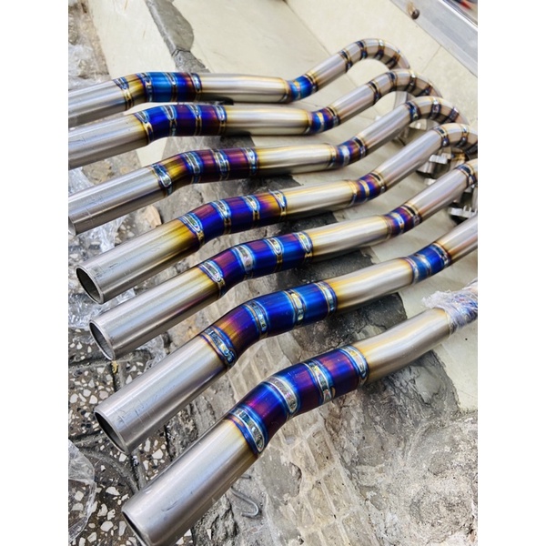 Cổ bô titan đót cnc Ptitanium gắn pô zin cho xe honda yamaha suzuki ex win sonic winner x satria exciter 150