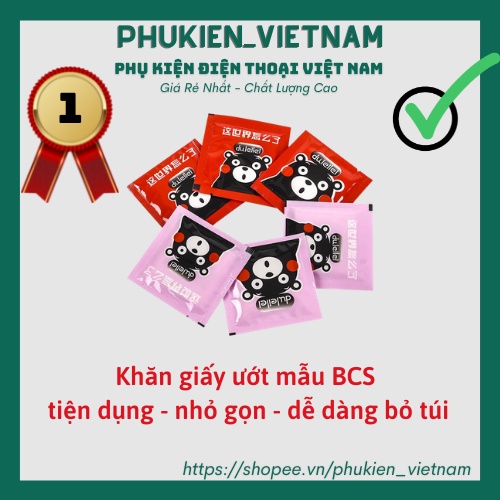 Khăn Giấy Ướt Gói Vuông Kiểu BCS (mẫu ngẫu nhiên)