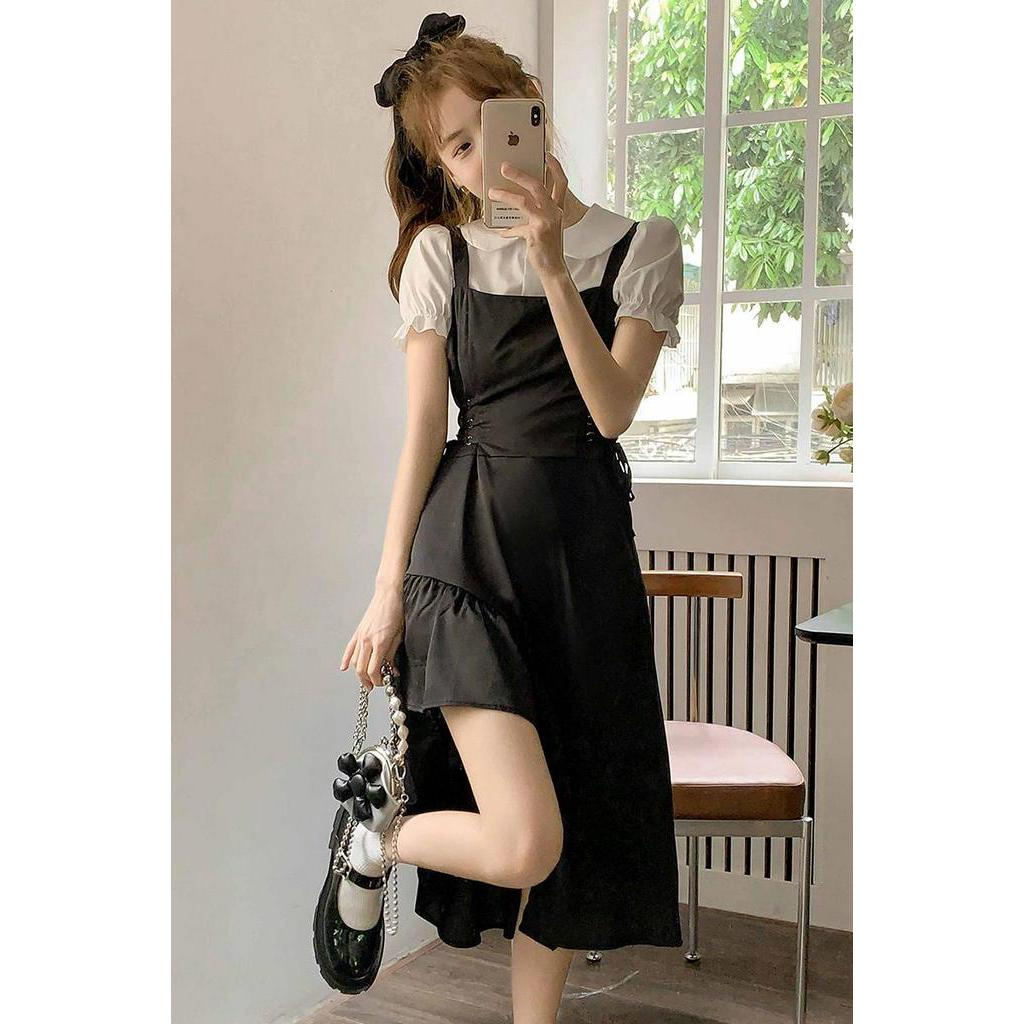 Đầm Dây Đen Không Tay 61610