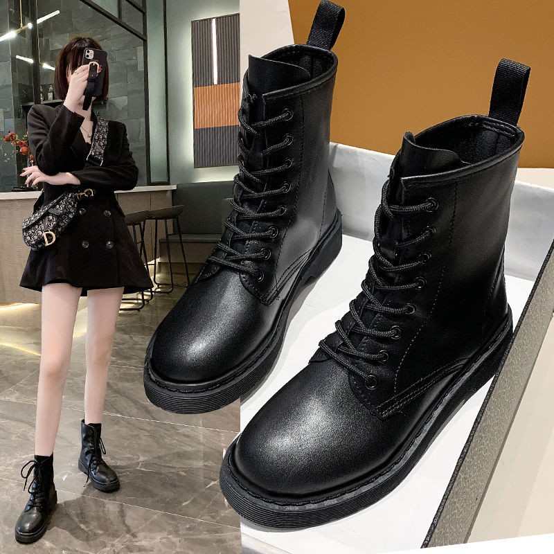 2021 Martin boots nữ sinh viên phong cách Anh Phiên bản Hàn Quốc của tất cả các trận đấu giày bốt ngắn mùa thu m 𝄪