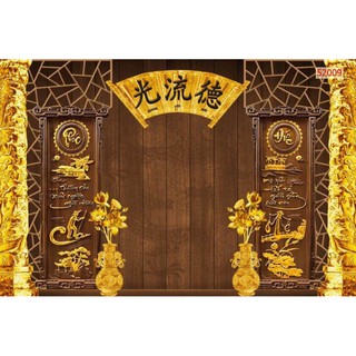 tranh dán tường 3D ban thờ, trang trí phòng thờ KT 120x80cm