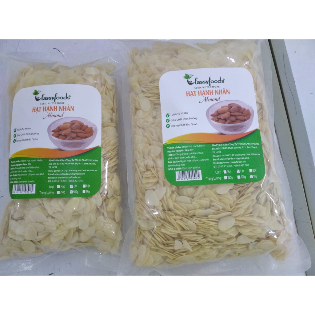 Hạnh Nhân Lát Classyfoods 250Gr