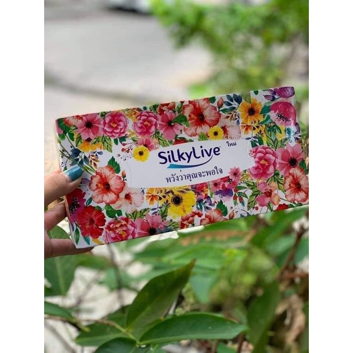 [SALE TẾT] Giấy Ăn Rút Lụa  SILKYLIVE HOA  180 Tờ Chính Hãng Thái Lan