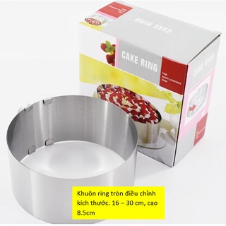 Khuôn ring mousse tròn thay đổi kích thước