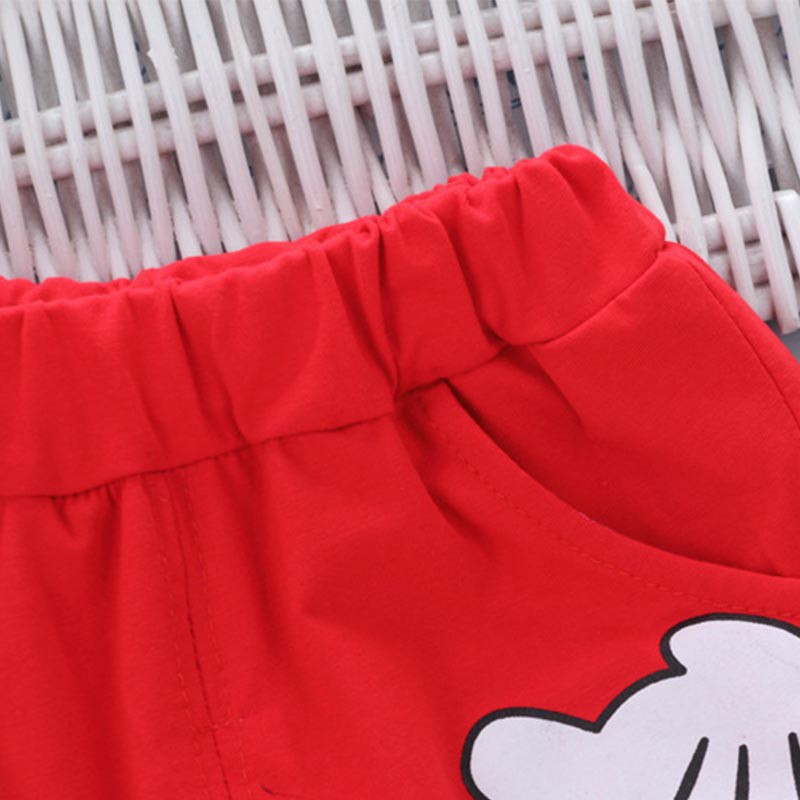 Set áo thun + quần short in hoạt hình cho bé gái