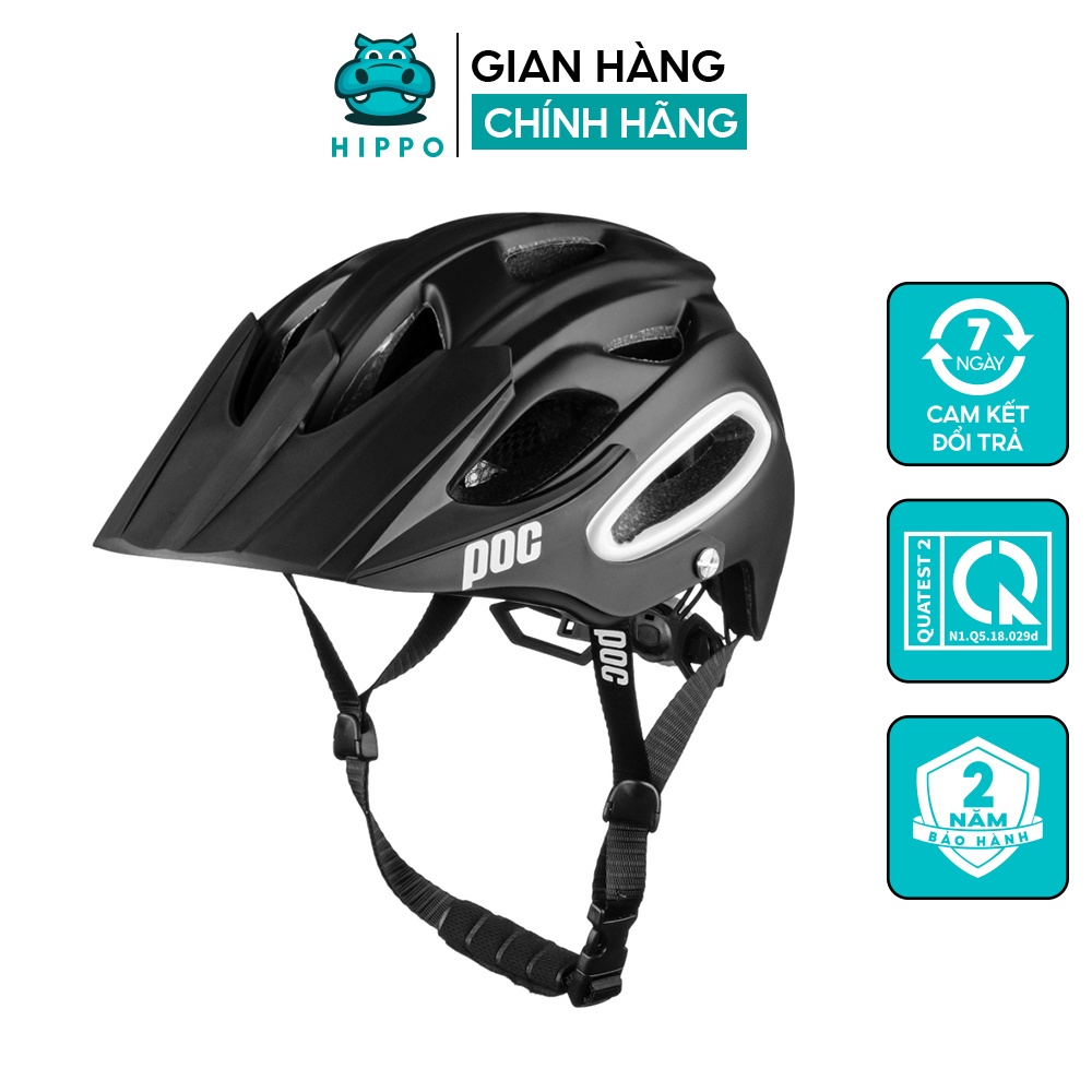 Mũ bảo hiểm xe đạp thể thao chuyên nghiệp Poc 07 siêu nhẹ màu đen nhám - HIPPO HELMET