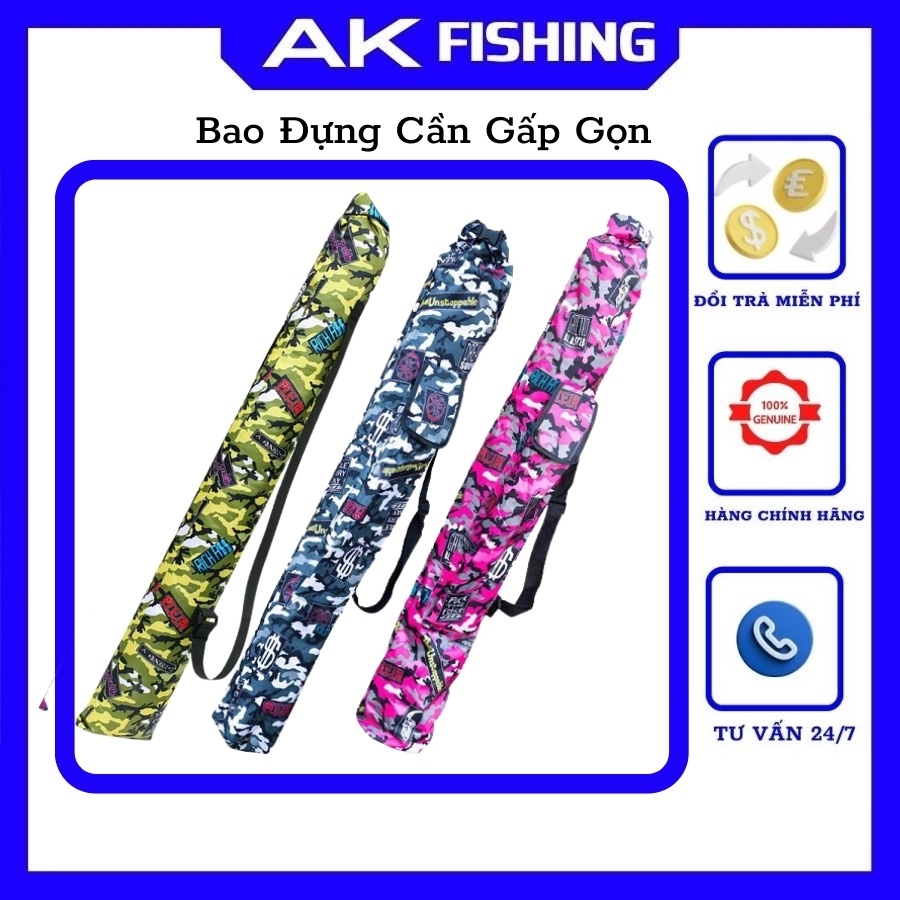 Túi đựng cần câu cá rằn ri có túi phụ gấp gọn bao đựng cần chống thấm nước giá rẻ chất lượng câu đơn đài lục lure