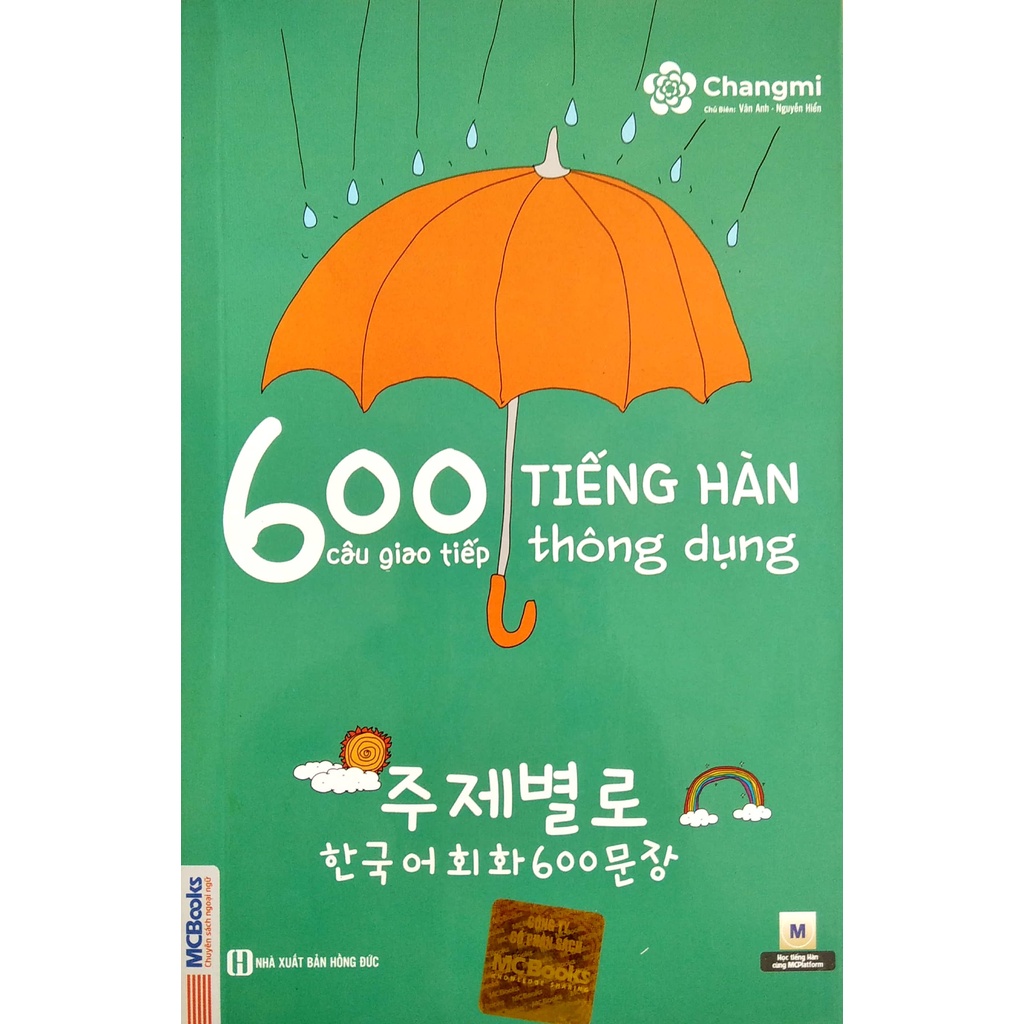 Sách MCBooks 600 Câu Giao Tiếp Tiếng Hàn Thông Dụng (Tái Bản)