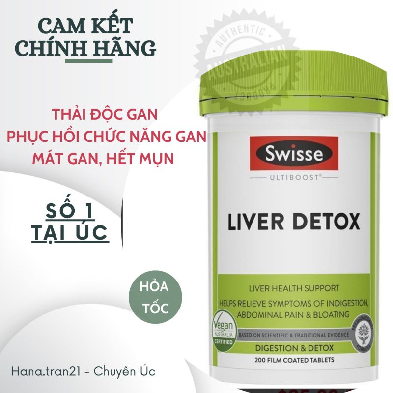 Viên thải độc gan  liver detox Swisse 200 viên
