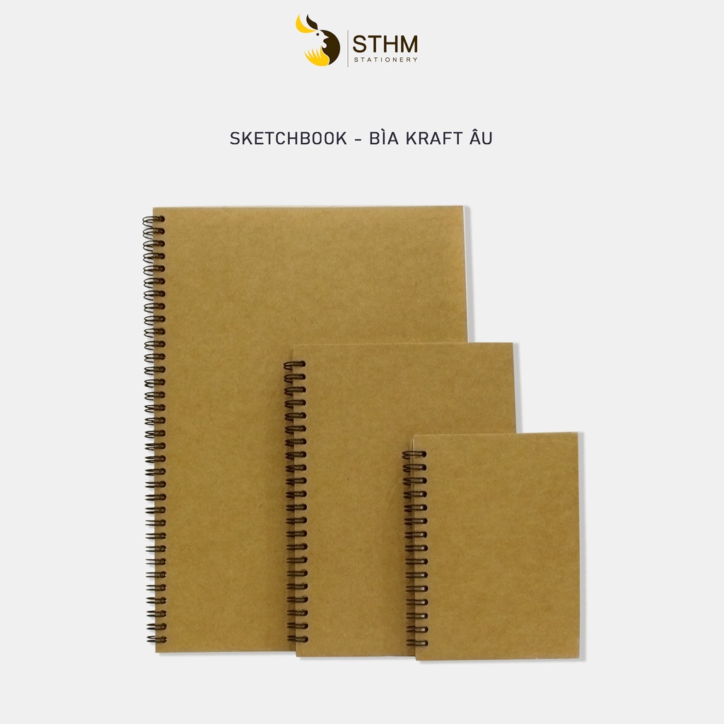 Sổ tay vẽ chì - Sketchbook - Giấy kem trơn 130gsm - STHM stationery