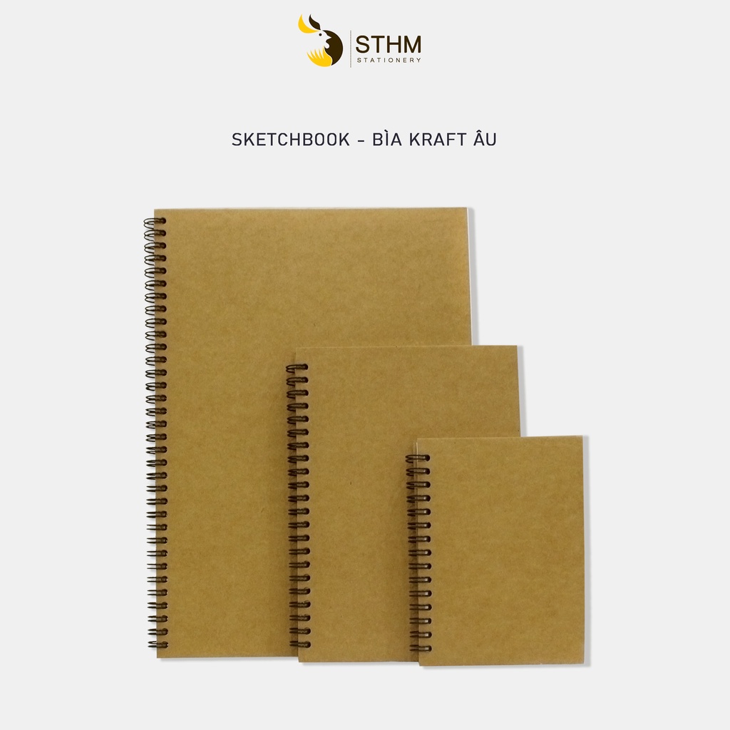 Sổ tay vẽ chì - Sketchbook - Giấy kem trơn 130gsm - [STHM stationery]