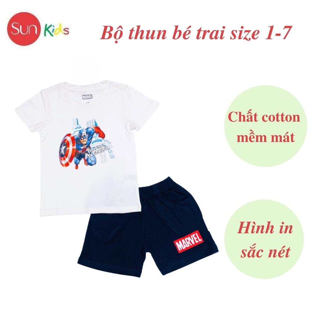 Đồ bộ bé trai, đồ bộ trẻ em chất thun cotton, size 1-7 tuổi, có nhiều màu - SUNKIDS