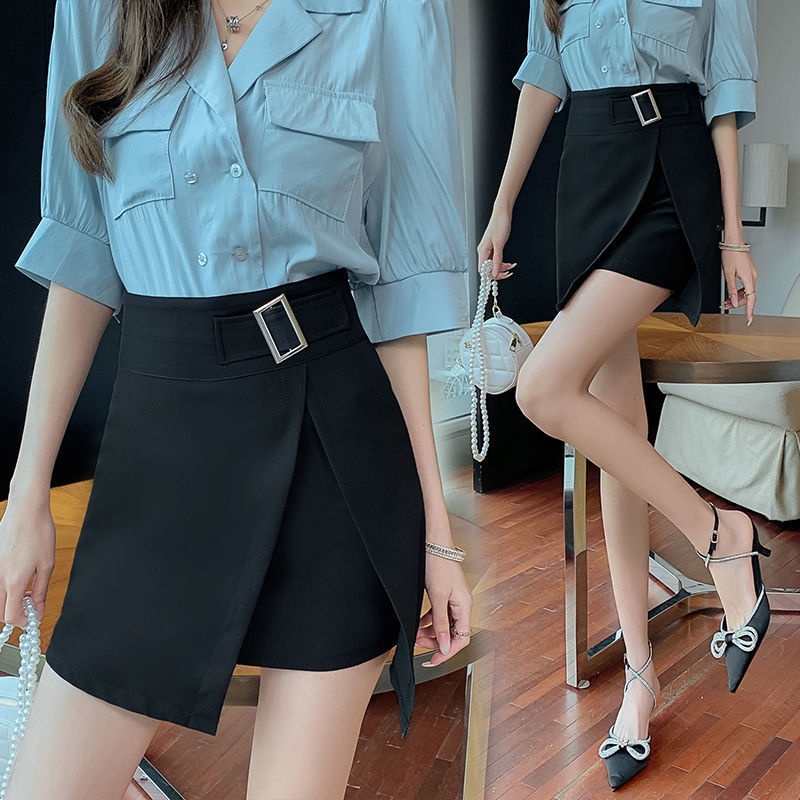Chân Váy Ngắn Dáng Chữ a Màu Đen Chống Chói Thiết Kế Đơn Giản Thời Trang