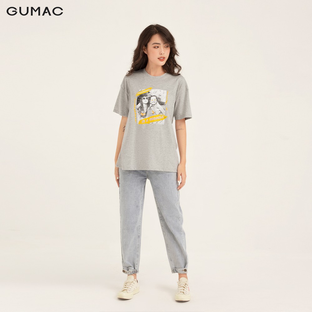 [Mã WABRGM11 giảm 10% đơn 250K] Áo thun nữ GUMMAC, in hình phong cách unisex nhiều màu đủ size ATB153 | BigBuy360 - bigbuy360.vn