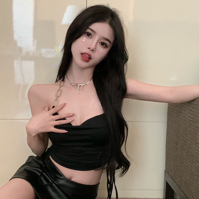 Áo yếm dáng ôm viền cột dây thiết kế đẹp mắt phong cách mùa hè cho nữ