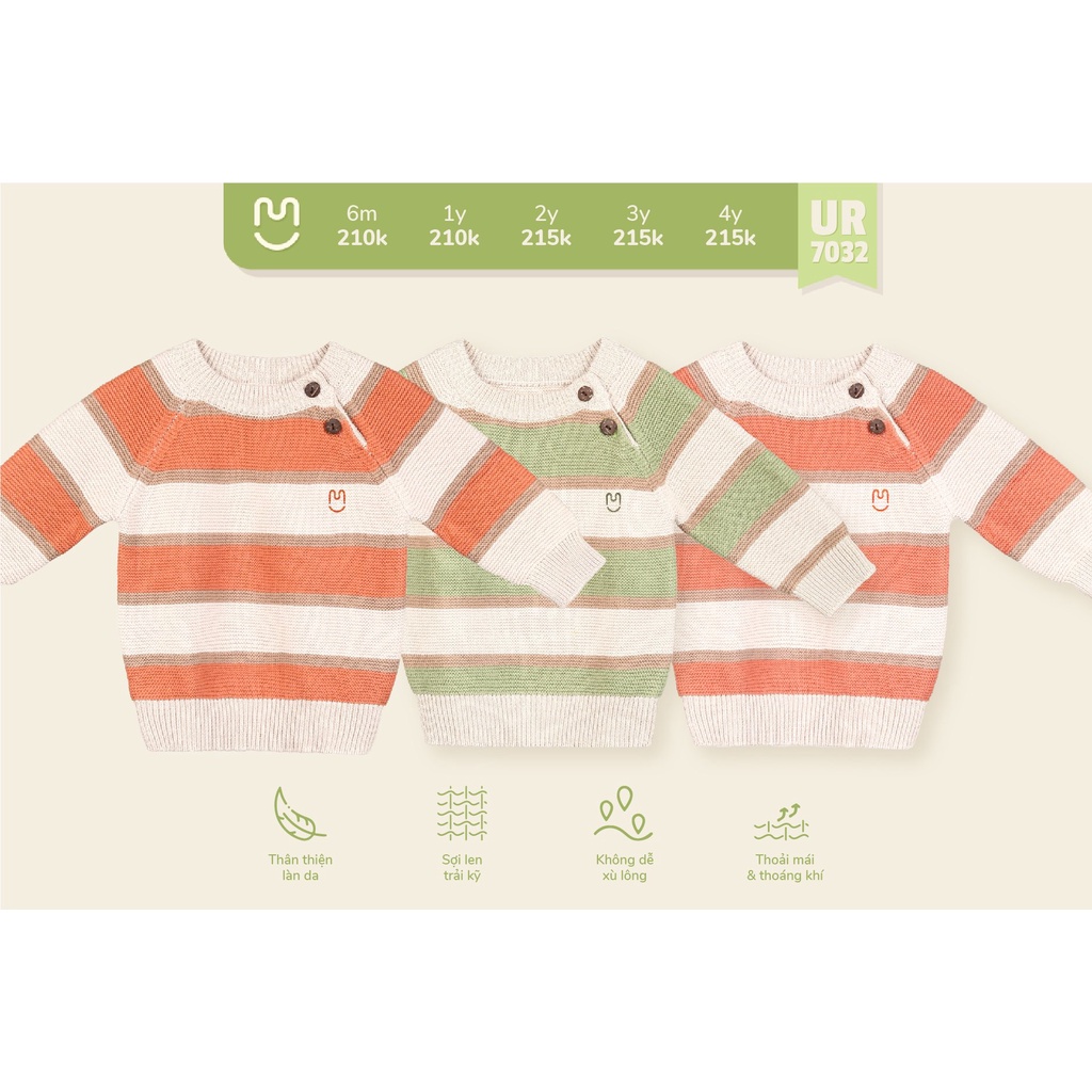 [FULL] Áo len cho bé Ualarogo 6m - 4y chất len dày dặn giữ nhiệt tốt