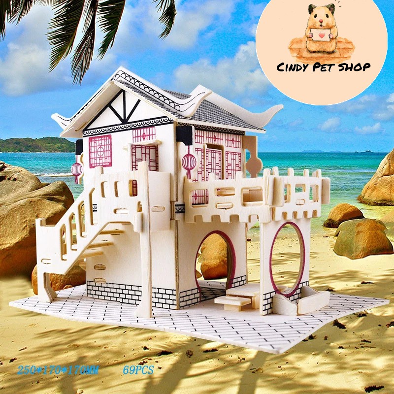 Tổng hợp nhà ngủ lắp ráp gỗ ép độc đẹp lạ cho Hamster