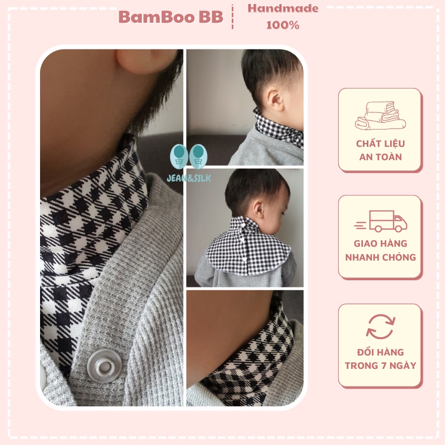Yếm cổ hữu cơ cotton organic giữ ấm cho bé, trẻ em