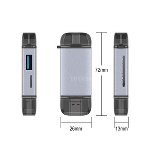 6 in 1 card reader usb type-c micro usb & usb 2.0 combo to 2-slot tf / sd card reader usb 3.0 otg card adapter