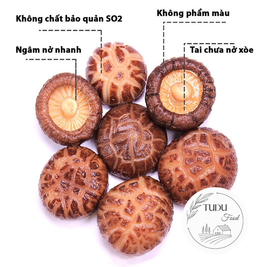 100g Nấm đông cô hoa phơi khô chất lượng loại 1, đóng túi zip thực phẩm ngọt thịt dày cơm, nguyên liệu nấu ăn