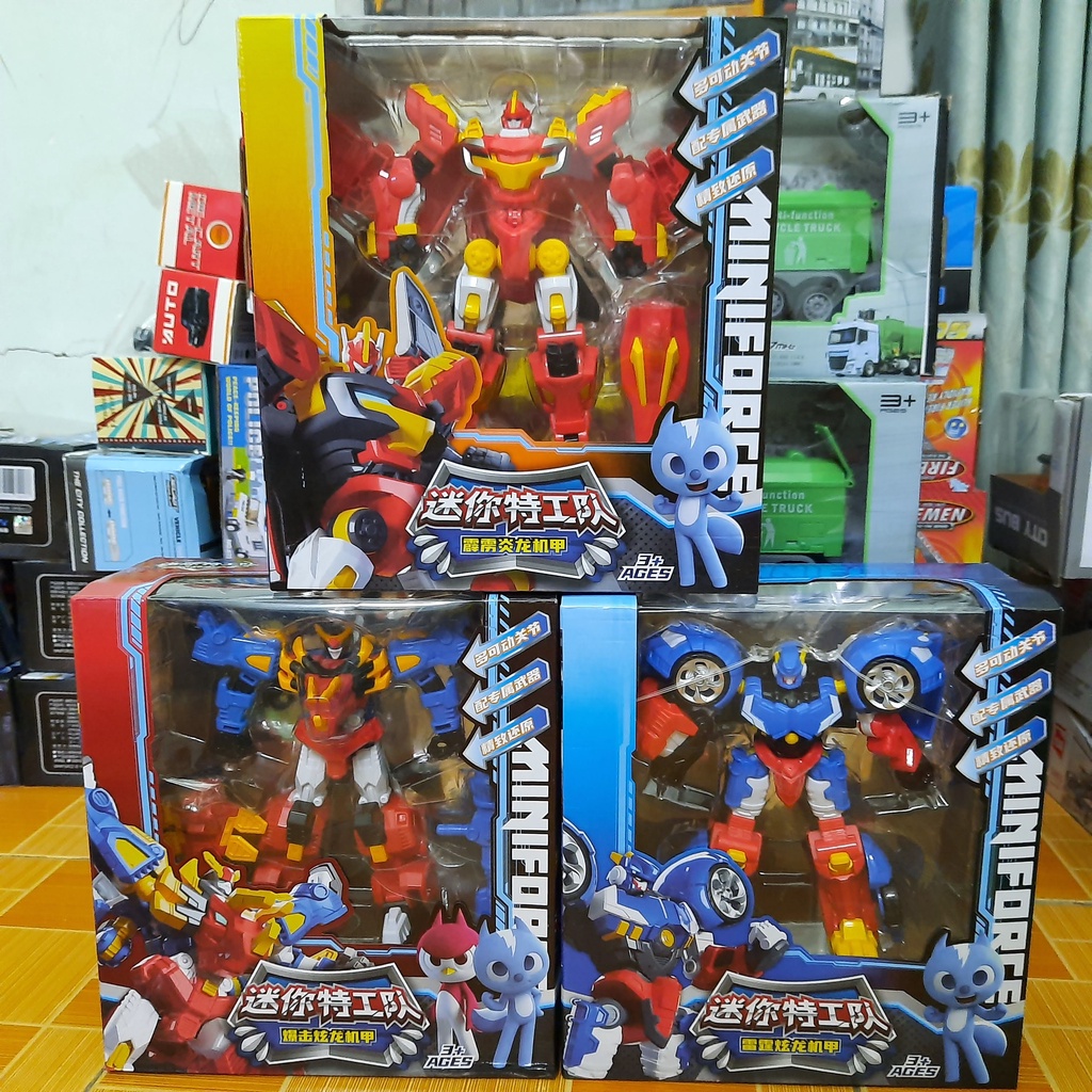 Mô hình miniforce robot Preta hỏa thần đồ chơi biệt đội siêu nhân nhí