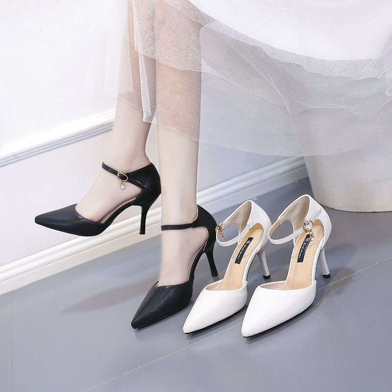 Giày cao gót nữ 7 phân màu trắng mã GA08