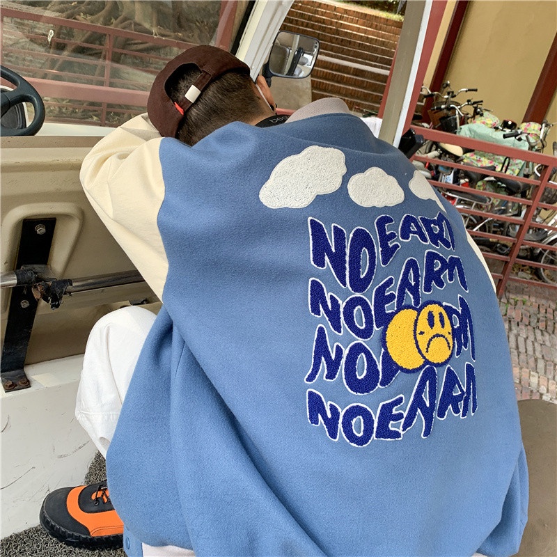 Áo khoác bóng chày dáng rộng thời trang dành năng động cho nam