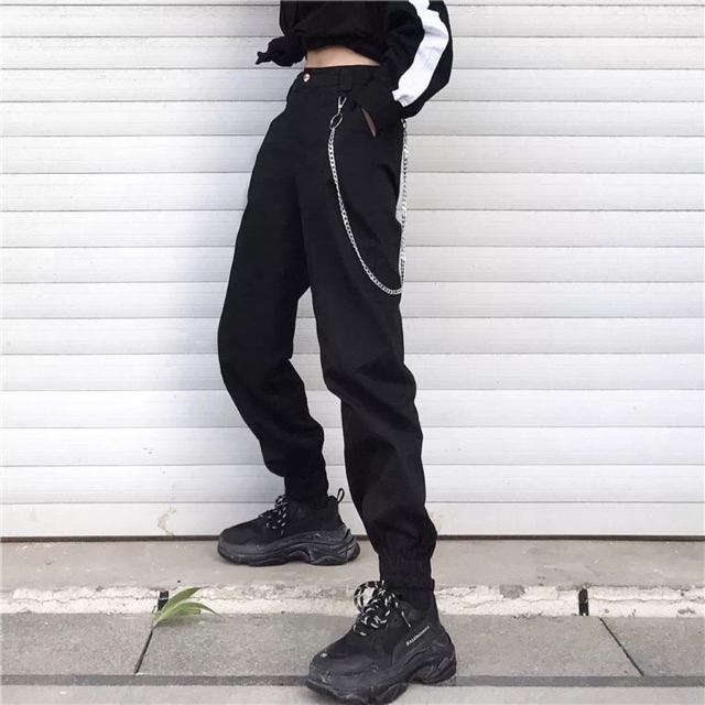 [order] quần jogger kèm dây xích cá tính