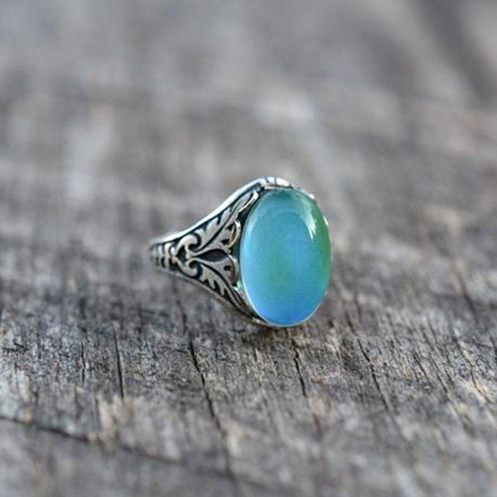 ROSE Creative Gift Color Change Rings Party Luminous Mood Ring New Fashion Gift For Women Girl Jewelry Size 5-11 Temperature Control