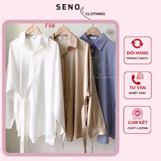 Áo sơ mi trắng cách điệu buộc dây eo phong cách Hàn quốc