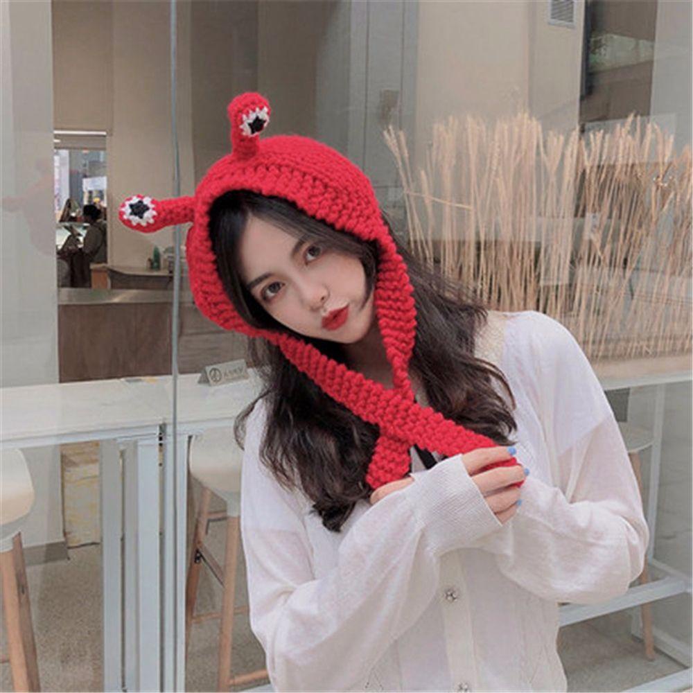 Qqmall Mũ Len Dệt Kim Hình Chú Ếch Đáng Yêu Giữ Ấm Mùa Đông Cho Nữ