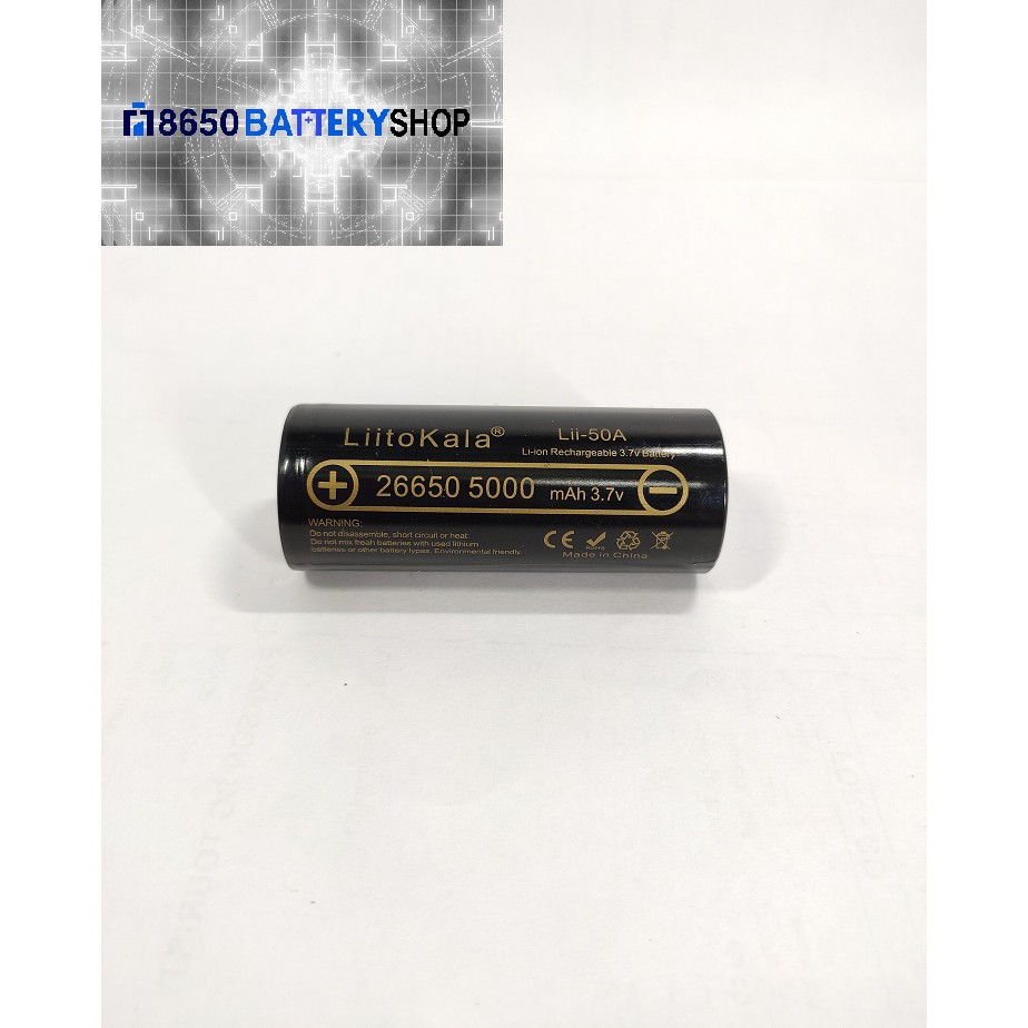 Cell Pin Li-ion 26650 Littokala Mới dung lượng 5000mAh xả 50A hàng có sẵn