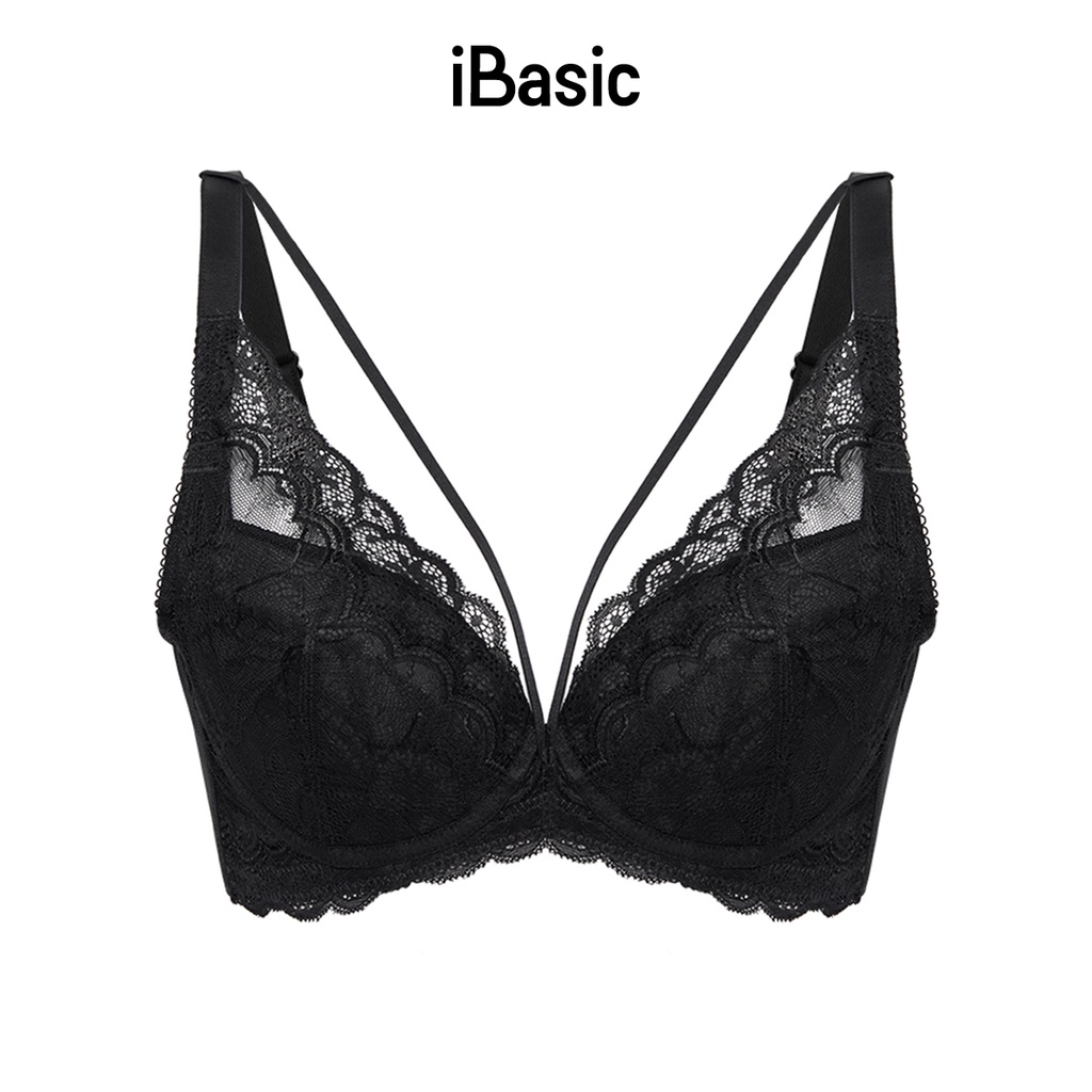 [MUA 2 GIẢM 30% - MUA 3 GIẢM 40%] Áo ngực có gọng mút mỏng ren phối dây Tshirt iBasic BRAW083