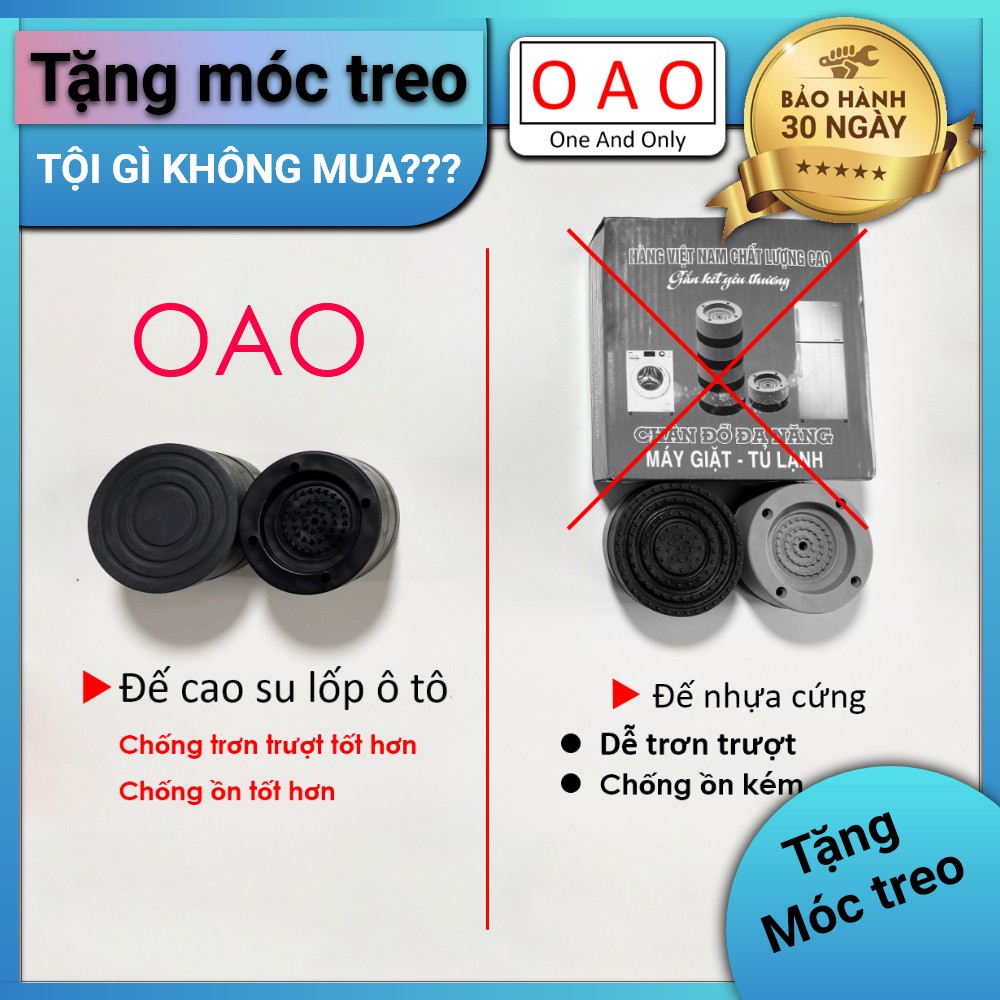 Chống rung máy giặt - 4 miếng cao su 1 2 3 tầng - Kệ máy giặt - Chân đế máy giặt - Chống ồn máy giặt - Phụ kiện giặt ủi