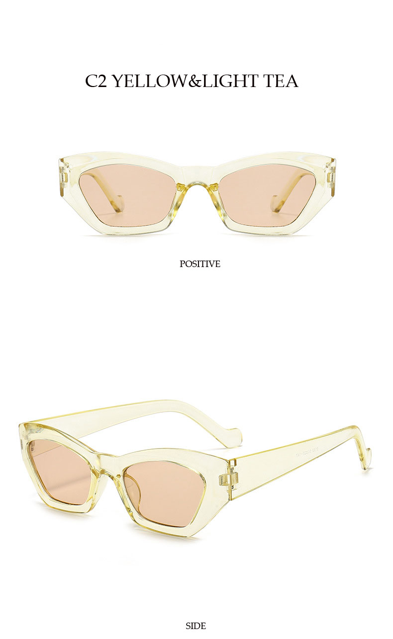 Summer candy color simple fashion cat eye small frame men and women same sunglasses