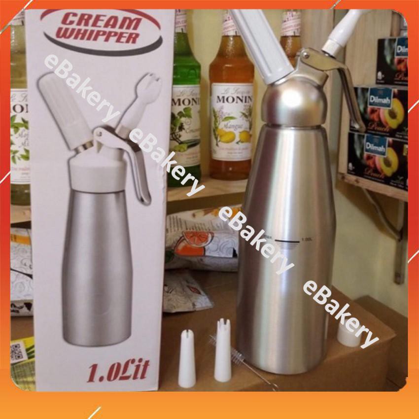 Bình xịt kem tươi Cream Whiper Mosa 0.5L, 1L hàng nhập khẩu chính hãng, chất liệu inox cao cấp siêu bền - eBakey