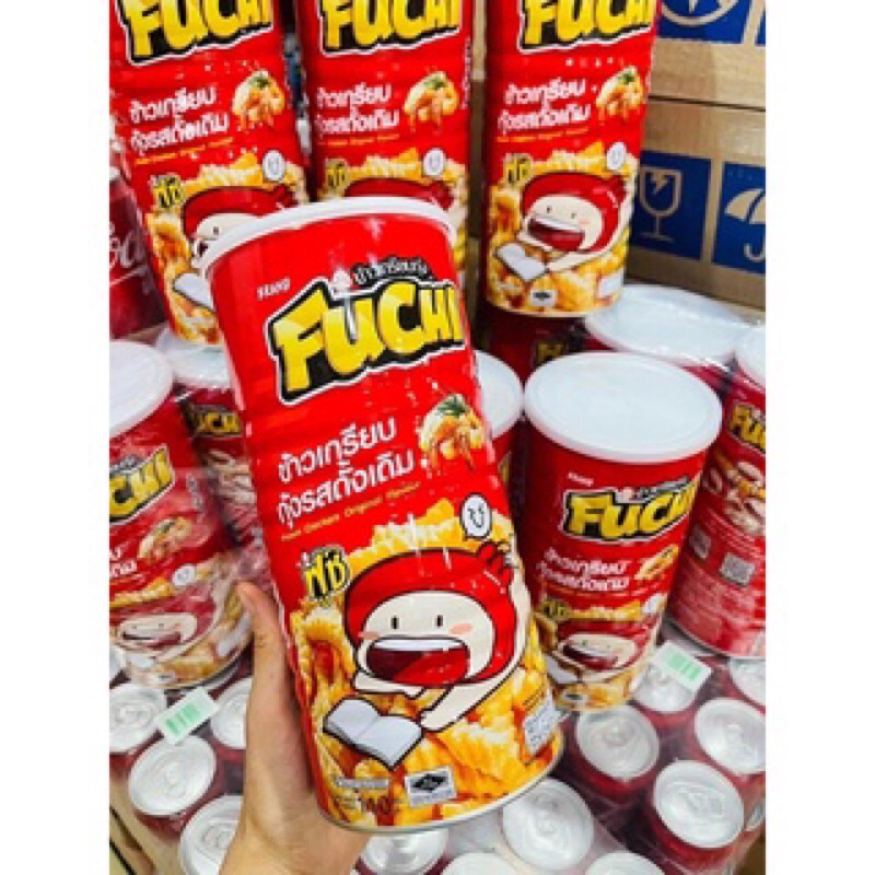 Bánh bim bim snack tôm lon Fuchi Prawn Crackers 110g