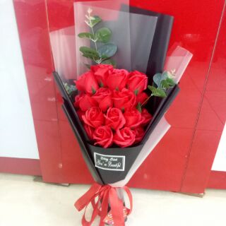 Bó  hoa hồng sáp thơm 18 bông