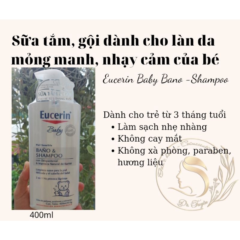 Sữa tắm gội dịu nhẹ dành cho bé Eucerin Wash and Shampoo 400ml