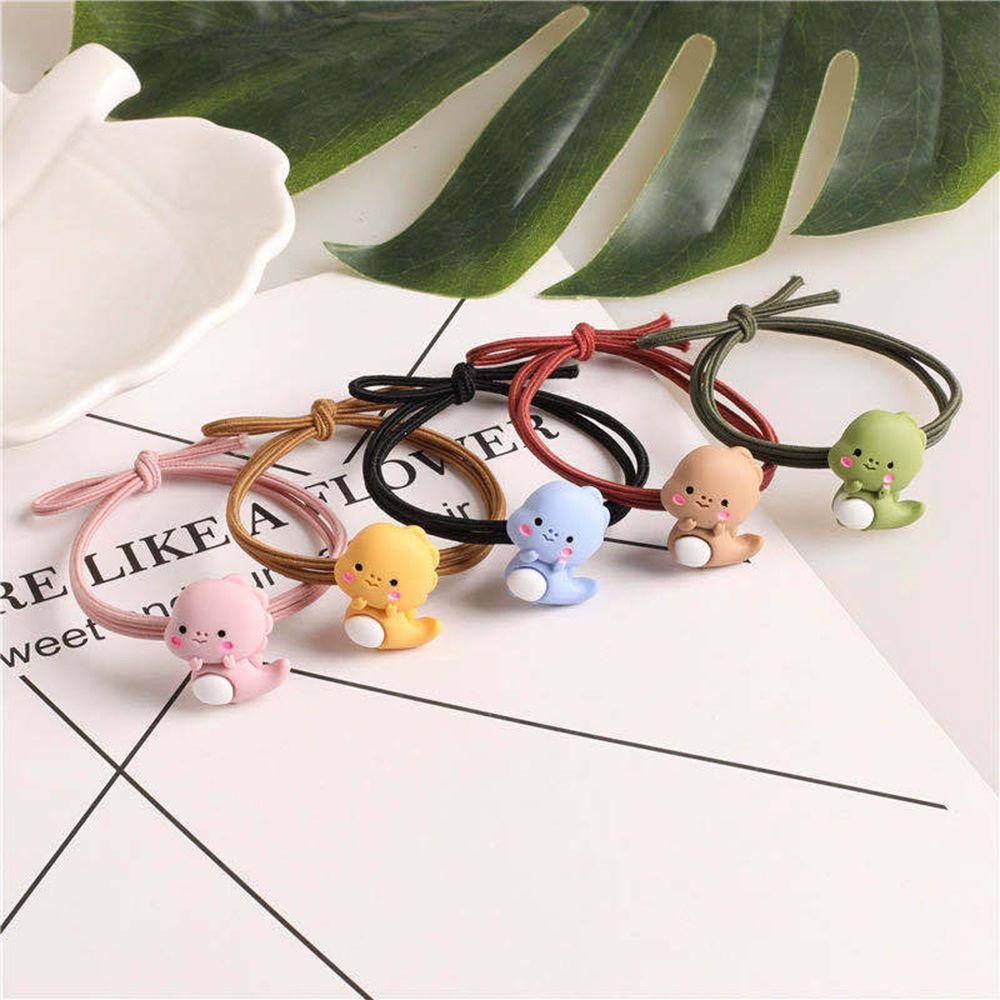 NIUYOU Dây Cột Tóc Đính Nơ Hình Khủng Long Dễ Thương Cho Nữ