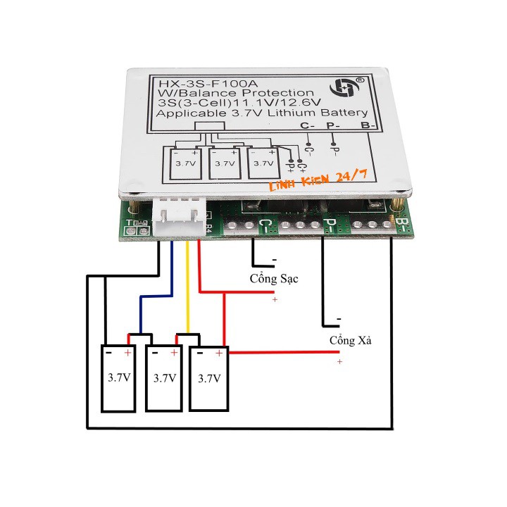 MẠCH SẠC VÀ BẢO VỆ PIN 12V 3S 100A